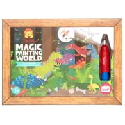 Tiger Tribe Magic Water Painting World - Dinosaurs - 4 Reusable Cards, Scene Reveal, Mess-Free Water Coloring, Seek & Find Activities, Kids Ages 1+