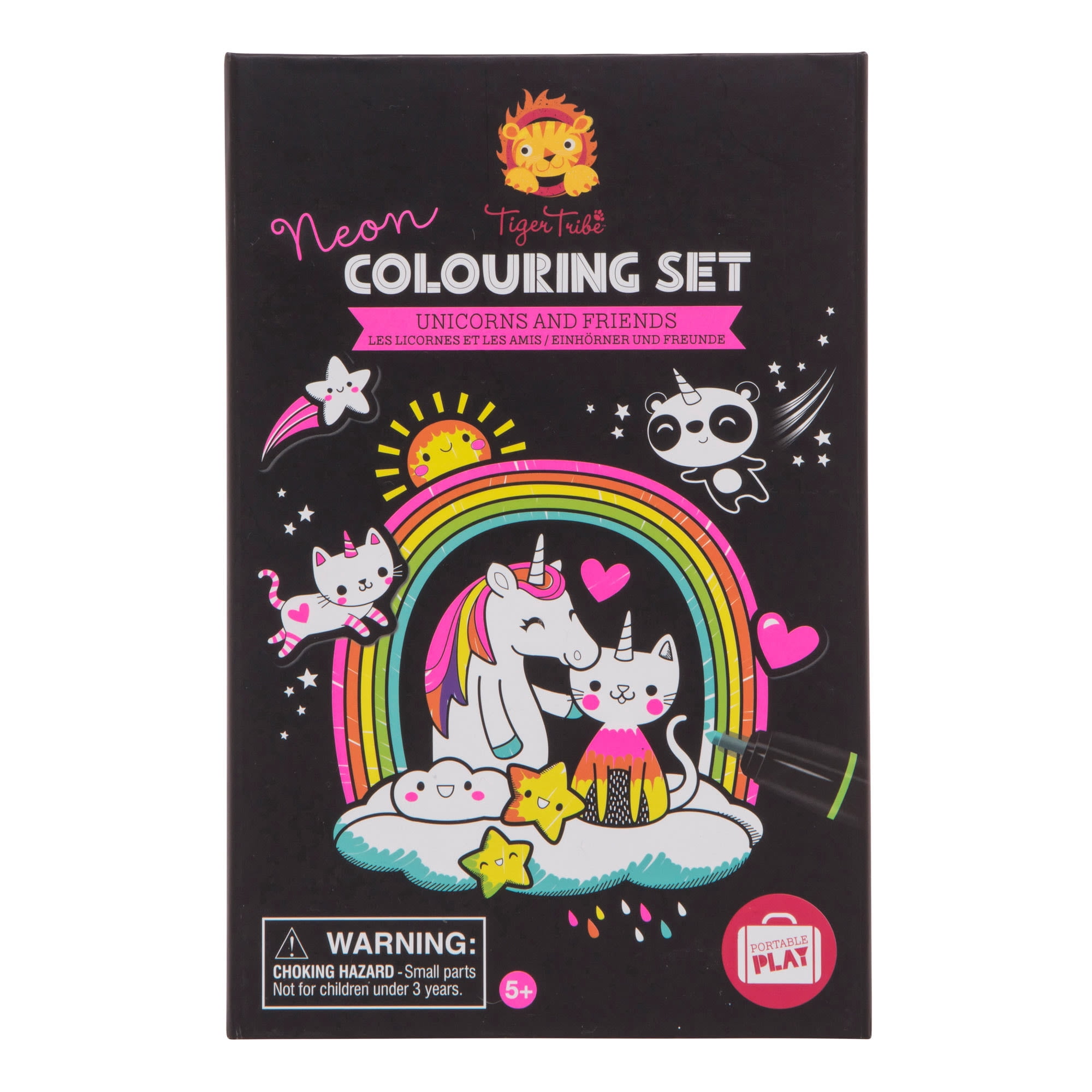 Tiger Tribe Neon Coloring Set for Kids - Unicorns & Friends with ...