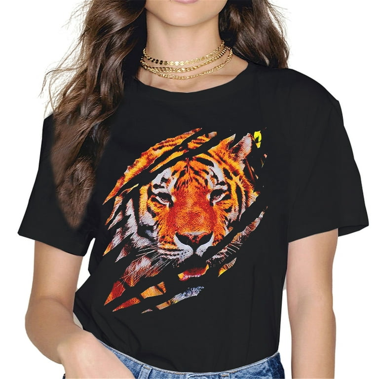 Tiger graphic tee womens cheap