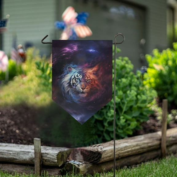 Tiger Universe Garden Flag 18" x 12.5" Double Sided Yard Lawn Outdoor Decor Small Yard Flags
