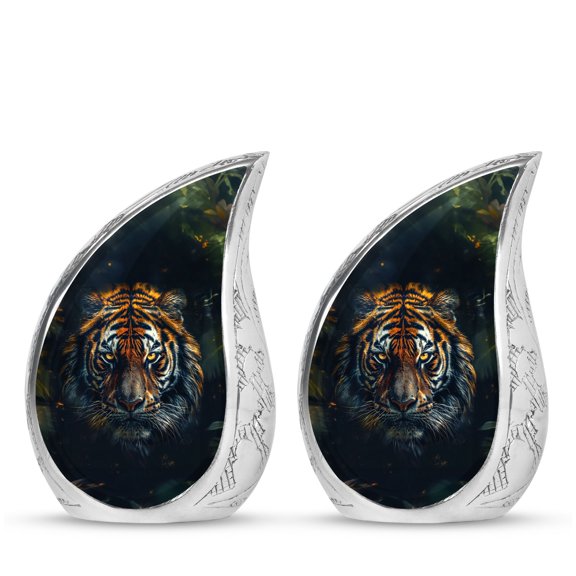 Tiger Urn, Black Urns For Human Ashes, Urns For Human Ashes Adult Female, Small Cremation Urns For Human Ashes, Urns For Human Ashes Adult Man, Memorial Ashes Keepsake, Funeral Urn Ashes 3 Inch 2 Pcs