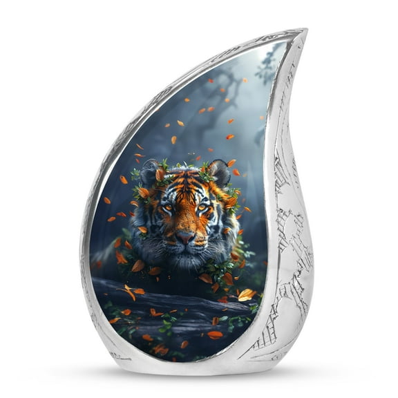 Tiger Urn - Cremation Urns For Human Ashes - Urns For Human Ashes Adult Man - Mini Urns For Human Ashes - Urns For Human Ashes Adult Female - Funeral Urns - Small Urns - White Urn - 3 Inch 1 Pcs