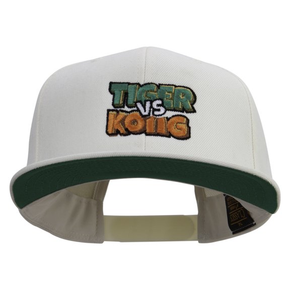 Tiger Vs Kong Embroidered Wool Blend Prostyle Snapback Cap - Natural OSFM
