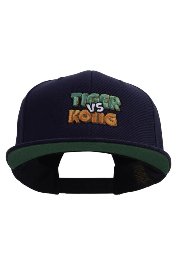 Tiger Vs Kong Embroidered Wool Blend Prostyle Snapback Cap - Navy OSFM