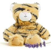 warmies Junior 9" Tiger Stuffed Animal, Microwavable Heated Plushies and Weighted Soft Plush Toys