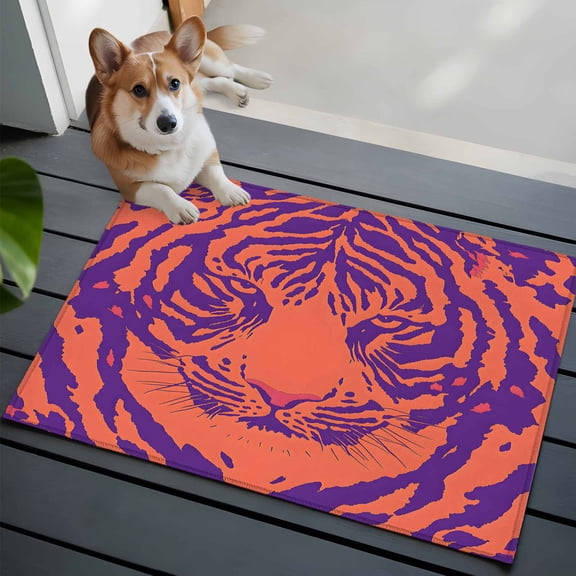 Tiger Washable Area Rug 2x3 Abstract Modern Low-Profile Area Rugs with Non Slip Backing Indoor Floor Carpet for Entrance Living Room Bedroom Home Office