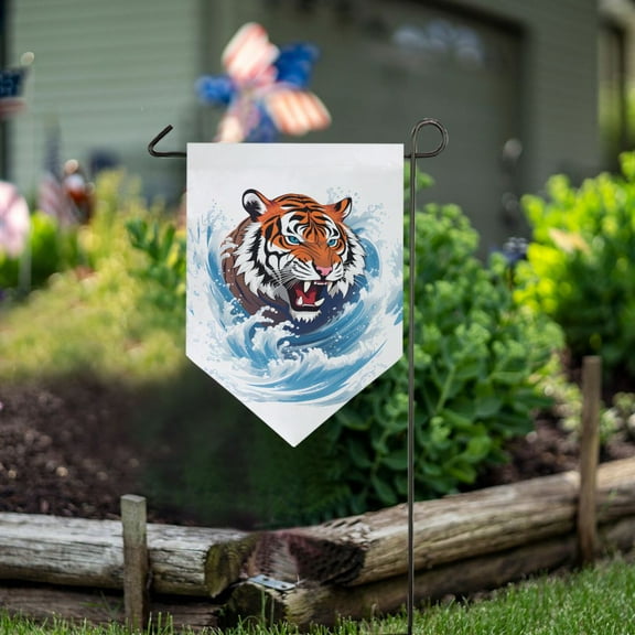 Tiger Waves Garden Flag 18" x 12.5" Double Sided Yard Lawn Outdoor Decor Small Yard Flags