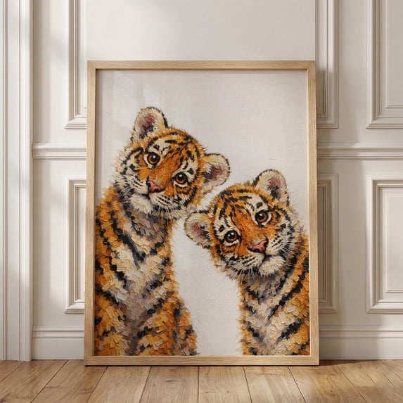 Tiger Whimsical Cub Art Cute Safari