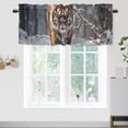 thumbnail image 1 of Tiger Window Curtain Valances Wildlife Forest Tree Snow Winter Nature Scenery Window Valance for Living Room Bathroom Bedroom, Kitchen Valance Rod Pocket Window Decor Curtain 54 by 18 in, 1 Panel, 1 of 6