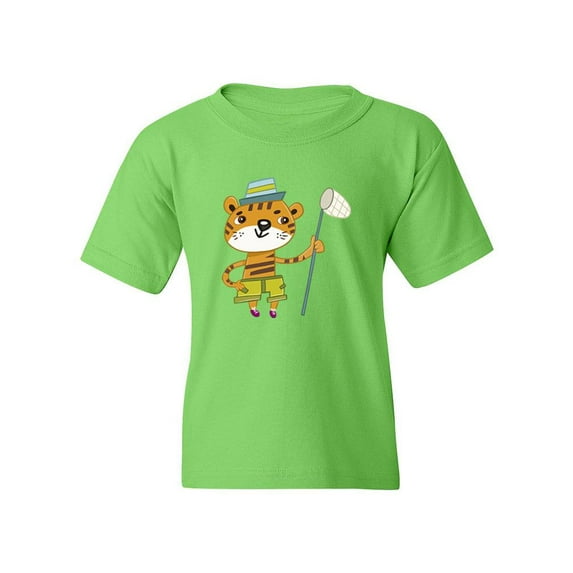 Tiger With A Net T-Shirt Juniors -Image by Shutterstock, x-Large