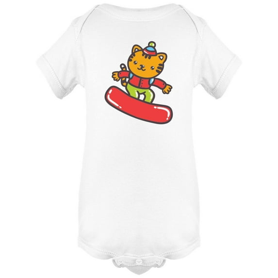Tiger With A Snowboard Kids Art Bodysuit Infant -Image by Shutterstock, 6 Months
