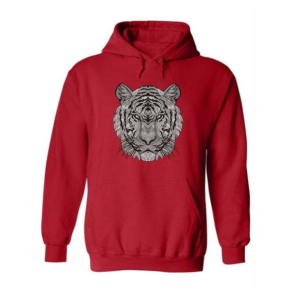 Tiger With Monochromatic Pattern Hoodie Women -Image by Shutterstock, Female Large