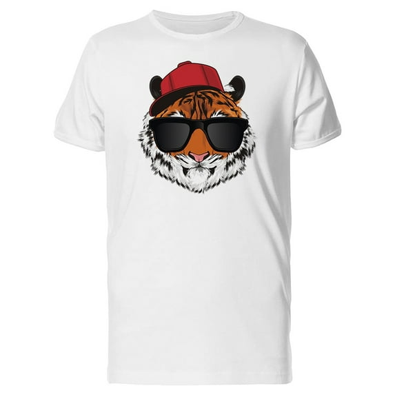Tiger With Sunglasses And Cap T-Shirt Men -Image by Shutterstock, Male 3X-Large