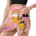 thumbnail image 1 of Tiger Women's High Short Skirt, High Waisted Mini Skirt with One Side Pocket, 1 of 5