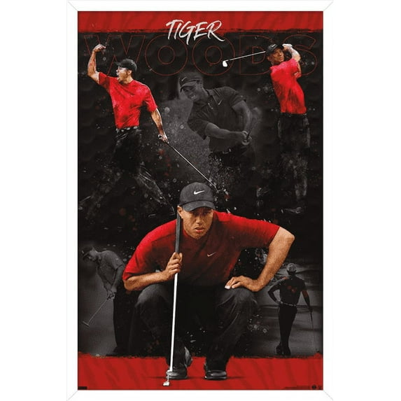 Tiger Woods - Sketch Wall Poster, 14.725" x 22.375" Framed