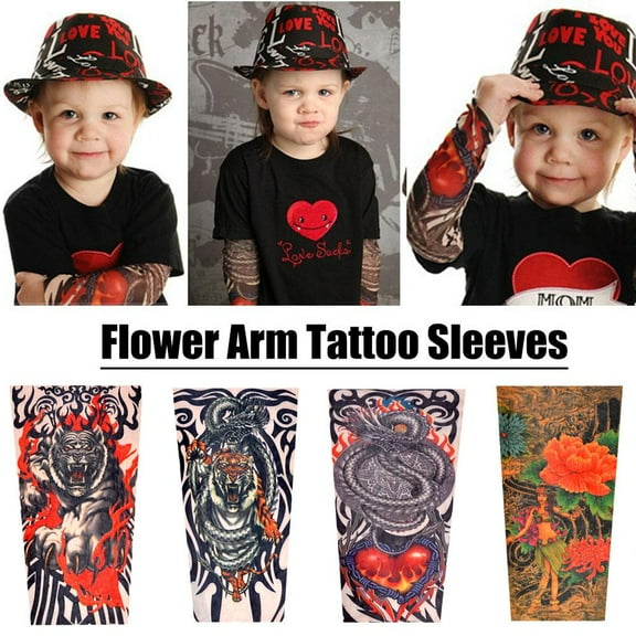 Tiger children's tattoo sunscreen ice sleeves outdoor sunshade ice silk sleeves boys and girls baby summer anti-ultraviolet sleeve gloves
