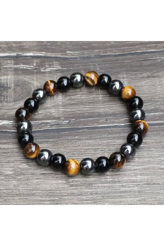Tiger eye stone bracelet Tiger eye gallstone imitation black agate beaded