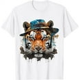 thumbnail image 1 of Tiger hat animal print art animal lovers tiger T-Shirt, 1 of 3