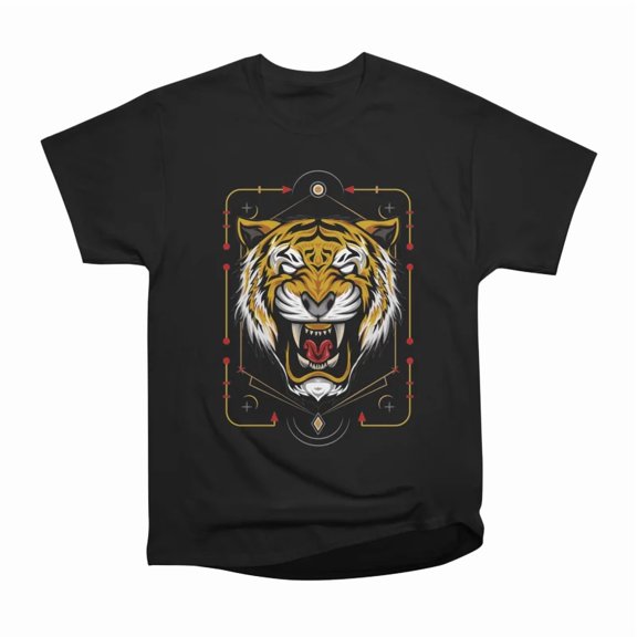Tiger head illustration Vector tiger design for T shirt mascot logo team sport metal print