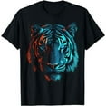 thumbnail image 1 of Tiger in Red and Blue - Animal Art Tiger T-Shirt, 1 of 5