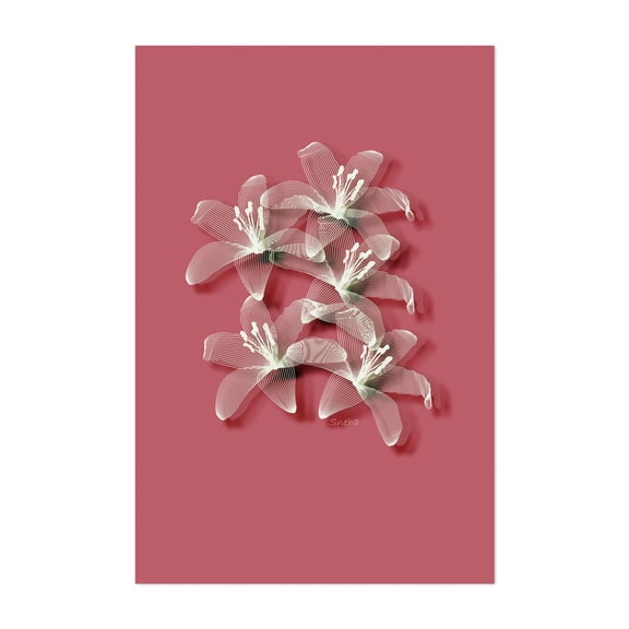 Tiger lilies line art - Photography Unframed Wall Art Print 32 x 48 inches