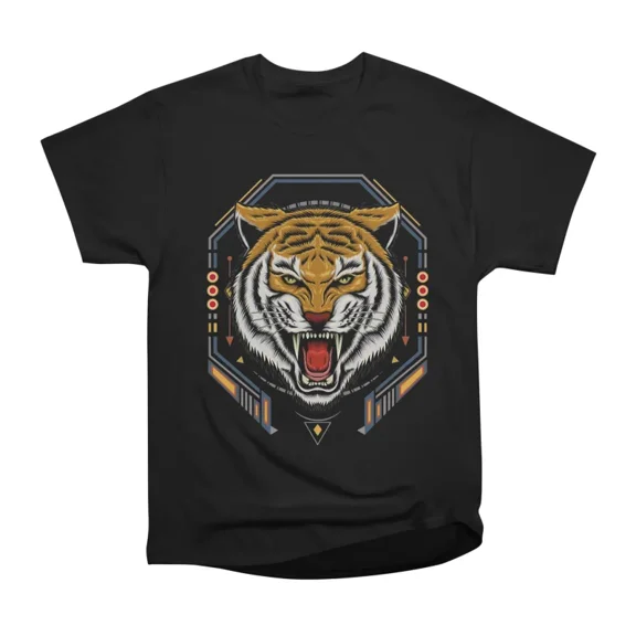 Tiger roar emblem angry tiger vector T-Shirt Tee Gift For Him Merch For Her Apparel For Fr