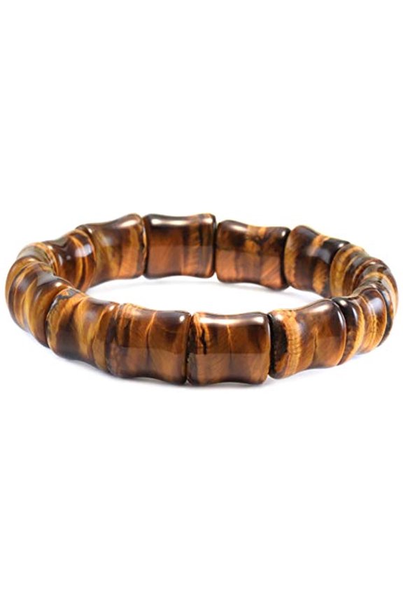 Tiger's Eye Bracelet Earthy Golden Striped Stretchy Adjustable 6 7" Smooth 7mm Select Stones Spyglass Designs