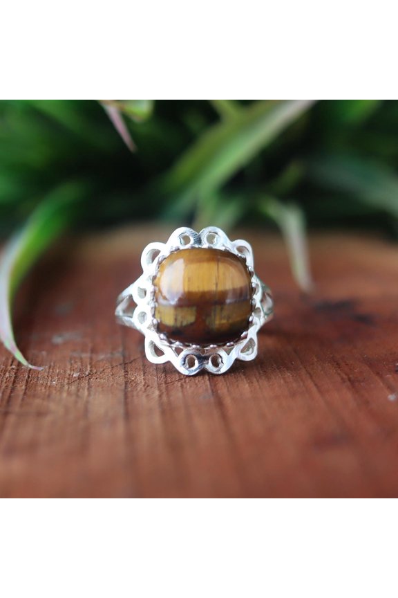 Tiger’s Eye Filigree Ring, 925 Sterling Silver Ring, Boho Jewelry, Designer Ring, Statement Ring, Minimalist Ring, Dainty Ring, Gift For Her