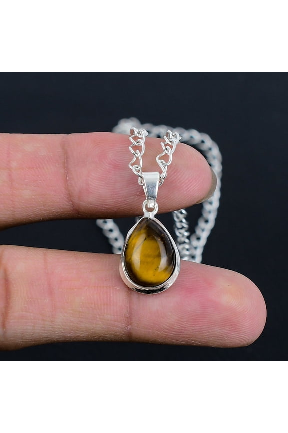 Tiger's Eye Locket Handcrafted 925 Sterling Silver, Fine Polished, Modern Design, Wedding & Thanksgiving Gift