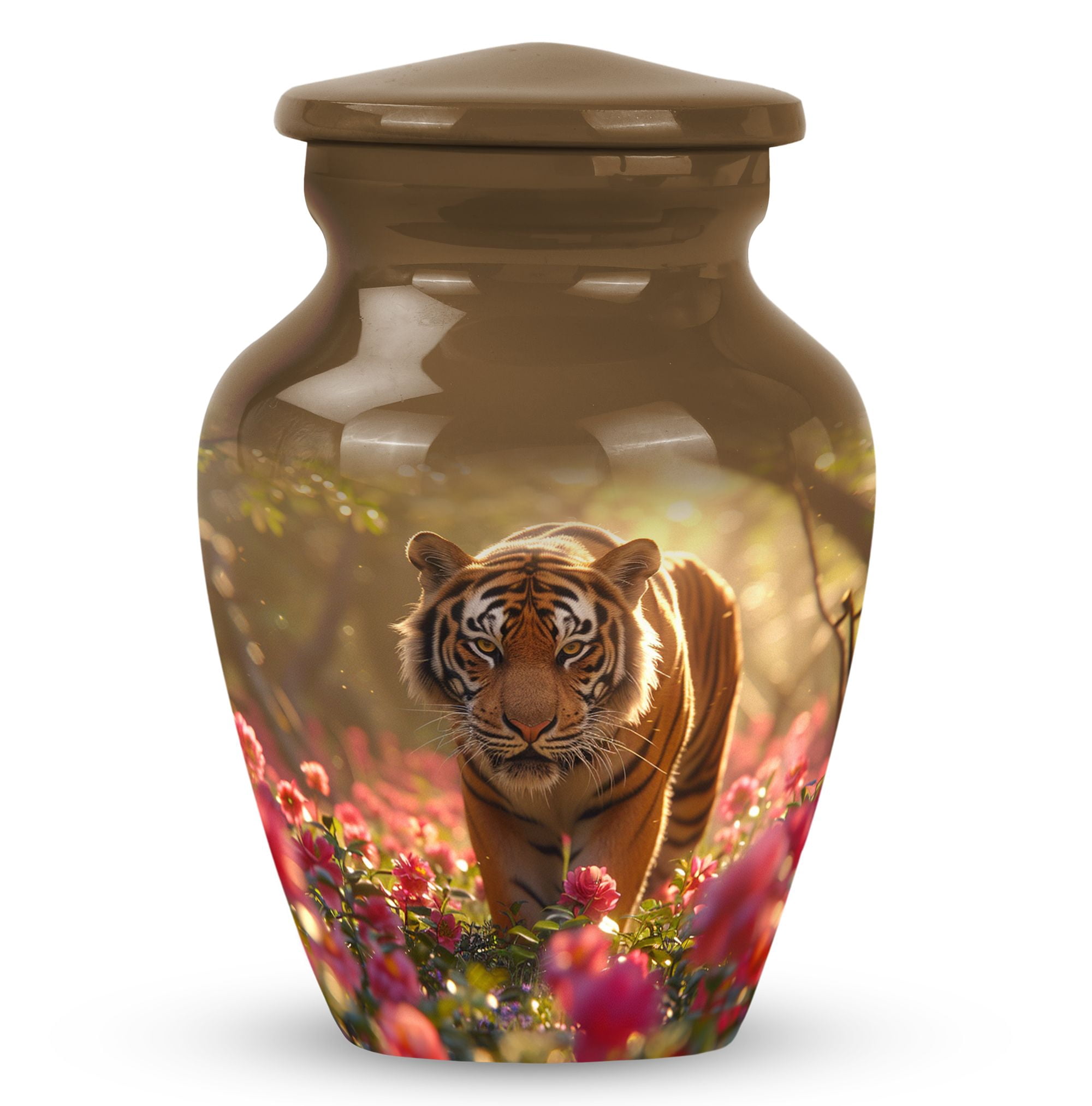 Tiger's Floral Domain - Little Urns - Small Cremation Urns - Urns For Adult Female - Cremation Urns For Human Ashes - Urns For Ashes Adult Male (Size-3inch,1pcs)