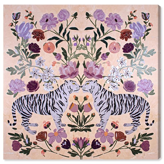 Tiger's Mirror II Canvas Print Living Room Wall Art by Art Remedy, Gallery Wrapped, 16 x 16