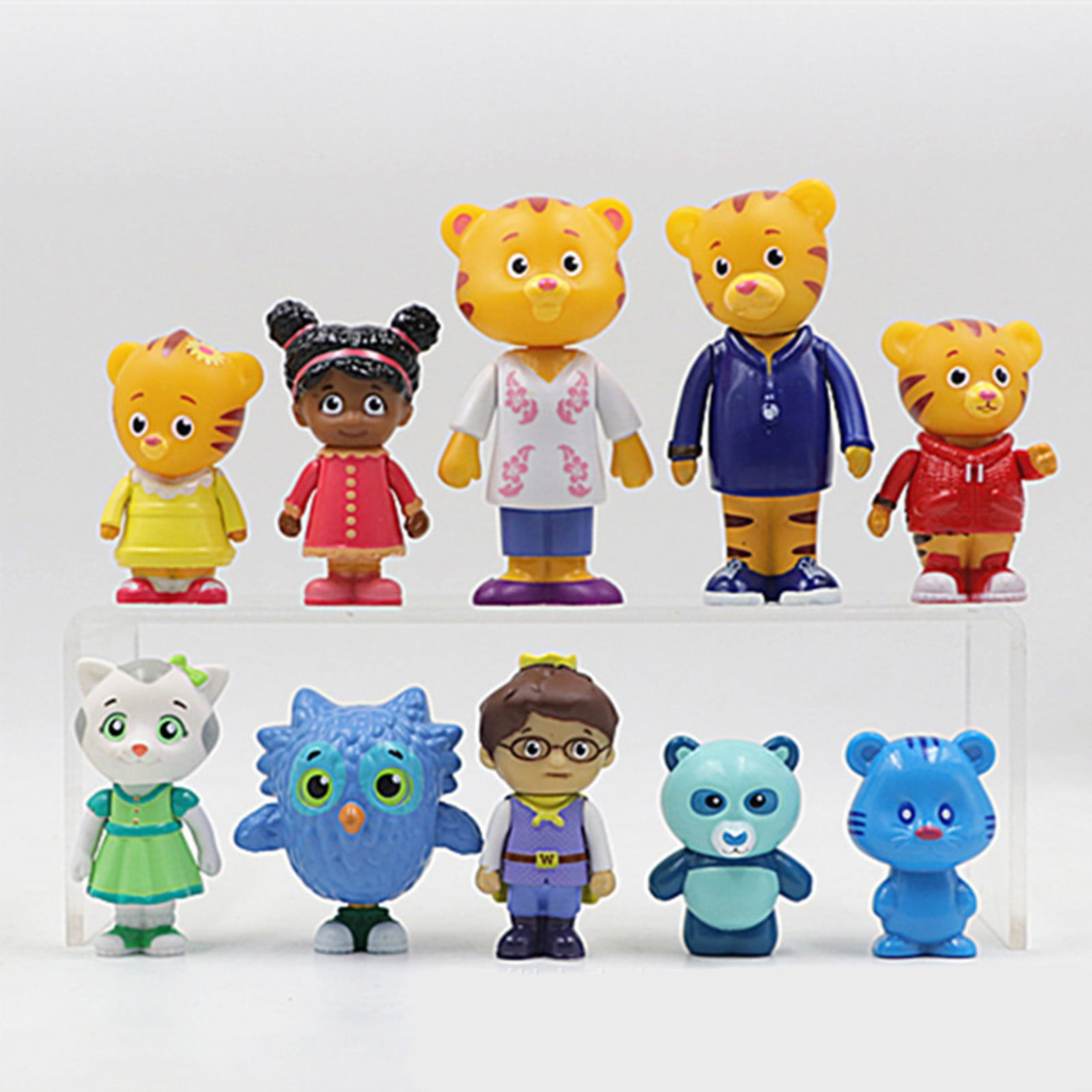 Daniel Tiger's Neighborhood Friends & Family 10-Piece Colorful Plastic Figurine Set