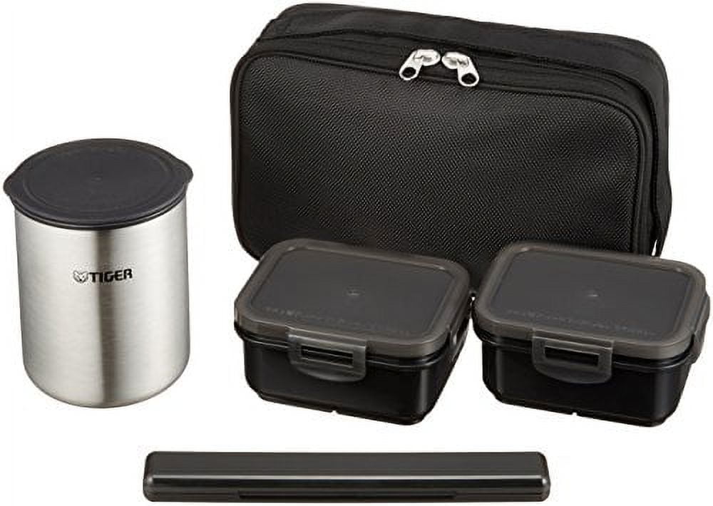 Tiger LWU-A202-KM Tiger Thermos Insulated Lunch Box, Stainless Steel, Lunch  Jar, Rice Bowl, Approx. 4 Cups, Black