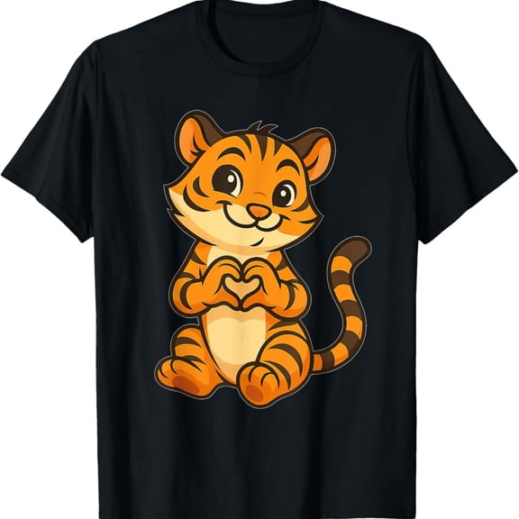Tiger with heart Sweet tiger with a heart symbol Tiger T-Shirt