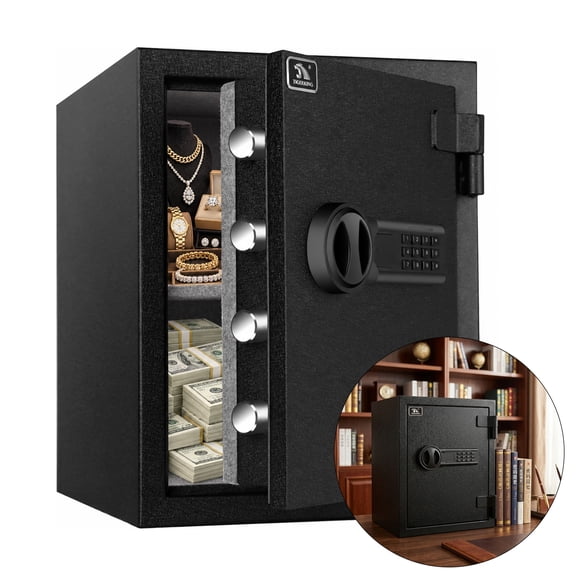TigerKing 2.5 Cu ft Fireproof Safe Box with Digital Keypad Lock, Steel Security Box for Home Office Money Documents