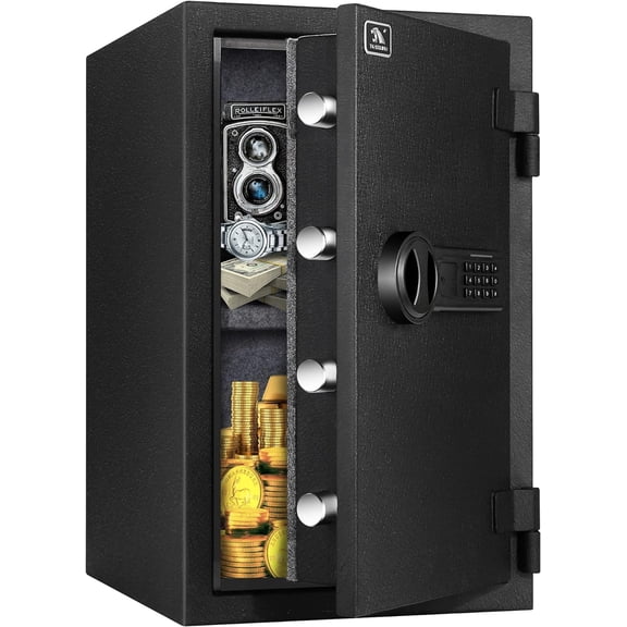 TigerKing 4.0 Cu ft Fireproof Safe Box with Digital Keypad Lock, Steel Security Box for Home Office Money Documents