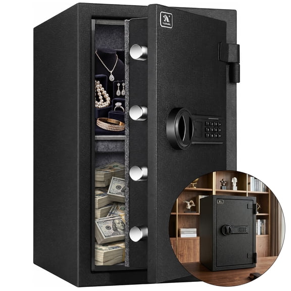 TigerKing 4.0 Cu ft Fireproof Safe Box with Digital Keypad Lock, Steel Security Box for Home Office Money Documents