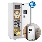 TigerKing 7.2 Cu. Ft. Heavy Duty Safe Box, Digital Combination Lock, Steel Construction, Removable Shelves for Home Hotel Office, 132lbs, White