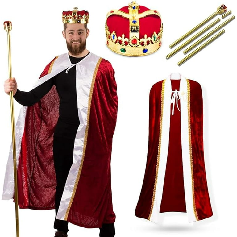Kings Crown Gold Plastic Red Velvet Hat Adult Kings Crown Gold Plastic Red Velvet Hat Adult