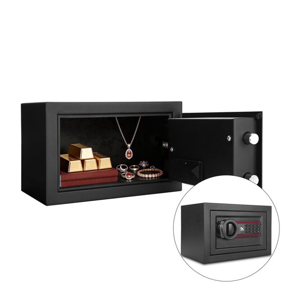 Tigerking 0.5 Cu.ft. Small Safe Box with Digital Keypad Lock for Cash Jewelry Home Documents, White