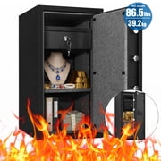 Tigerking 3.47 Cu.ft. Large Fireproof Safe, Steel Home Safe Box with Digital Lock, Drawer and Adjustable Shelves for Home and Office