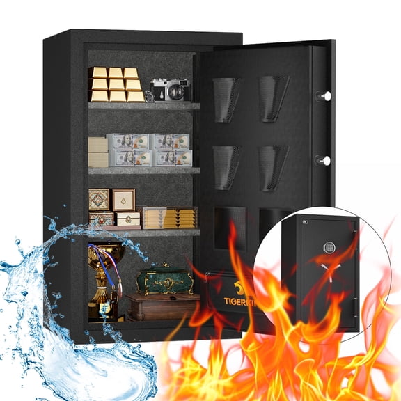 Tigerking 8.78 Cu Ft Fireproof & Waterproof Safe for Home, Steel Home Safe Box with Digital Lock and Door Organizer Pockets, Adjustable Shelves