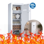 TigerKing 13.12 Cu.ft Large Steel Fireproof Safe, Home Luxury Safe Box with Digital Password Lock for Office Vault, UL72 1200 F 40 Min, White