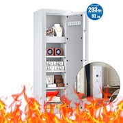 TigerKing 8.12 Cu.ft Large Steel Fireproof Safe, Home Luxury Safe Box with Digital Password Lock for Office Vault, UL72 1200 F 40 Min, White
