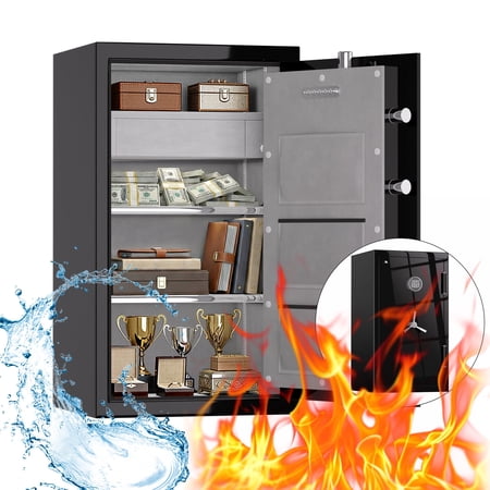 TigerKing Large Fireproof Safe, 8.78 Cu Ft Steel Home Safe Box with Digital Lock, UL72 1200°F 30Min Fire & 72Hr Waterproof, Matte Finish, Black
