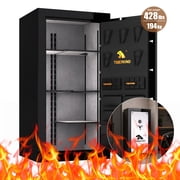 TigerKing 28.3 Cu Ft Large Fireproof Safe for Home, Heavy Duty 428 lb Gun Safe with 45-Min Fire Protection 1200 F, 12-Gauge Steel, 10 Locking Bolts, 40-Gun Capacity, Electronic Keypad   Black