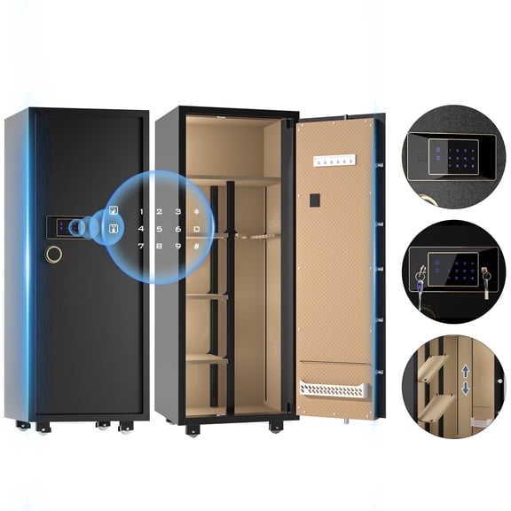 Tigerking 17.7 Cu. ft. Heavy Duty Security Home Safe, Document Safe with Digital Touchscreen Lock and Adjustable Shelves, 243lb, Black