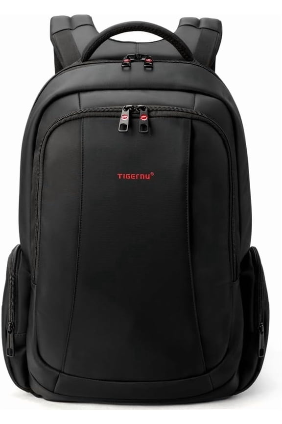 Unisex Water-Resistant Nylon 15.6 Inch Backpack with Free Security Lock, Black