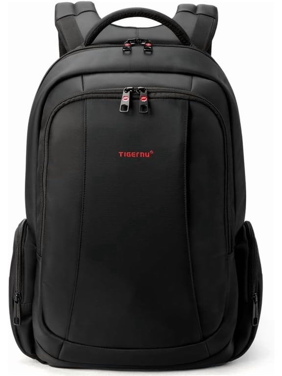 Unisex Water-Resistant Nylon 15.6 Inch Backpack with Free Security Lock, Black