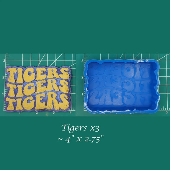 Tigers 3x Retro Font Silicone Freshie Mold